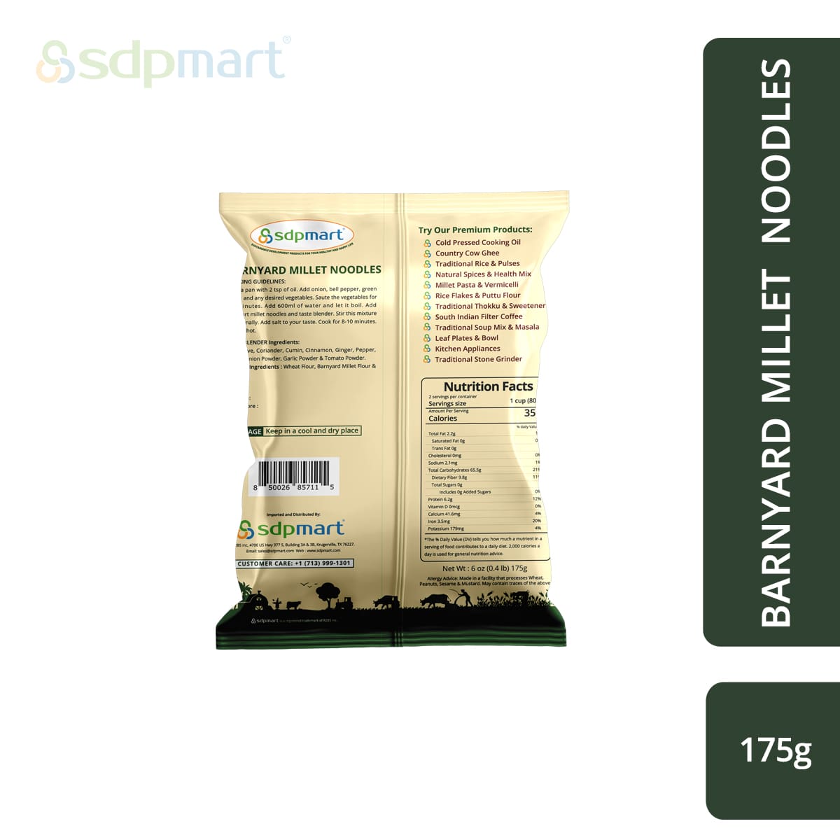 SDPMart Barnyard Millet Noodles 175 Gms