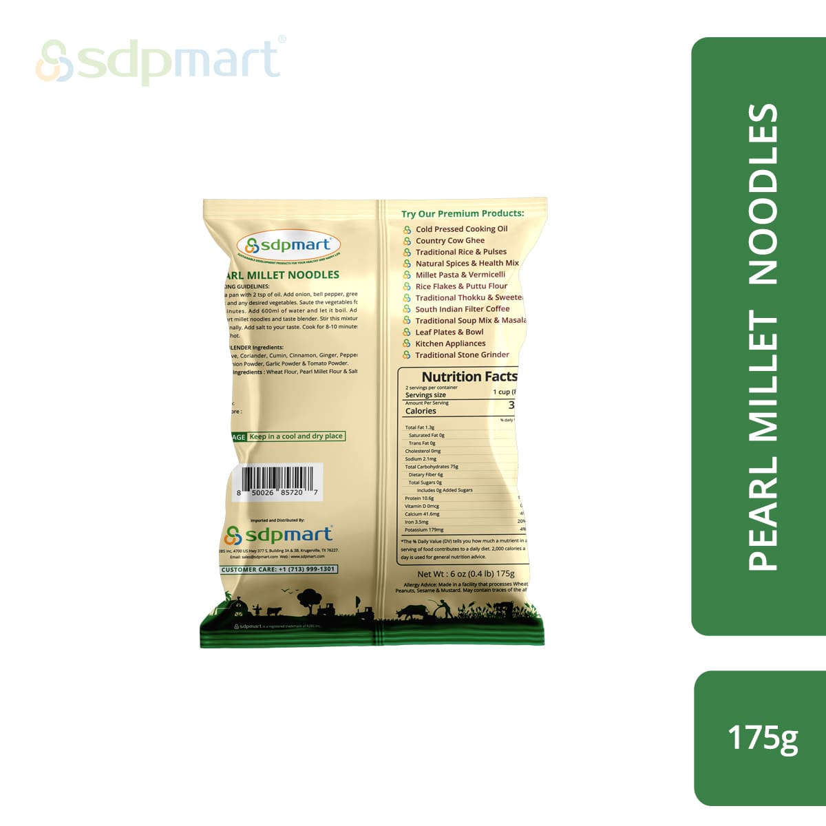 SDPMart Pearl Millet Noodles 175 Gms