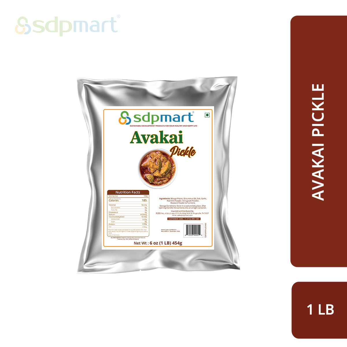 SDPMart Andhra Mango (Avakai) Pickle 1 LB