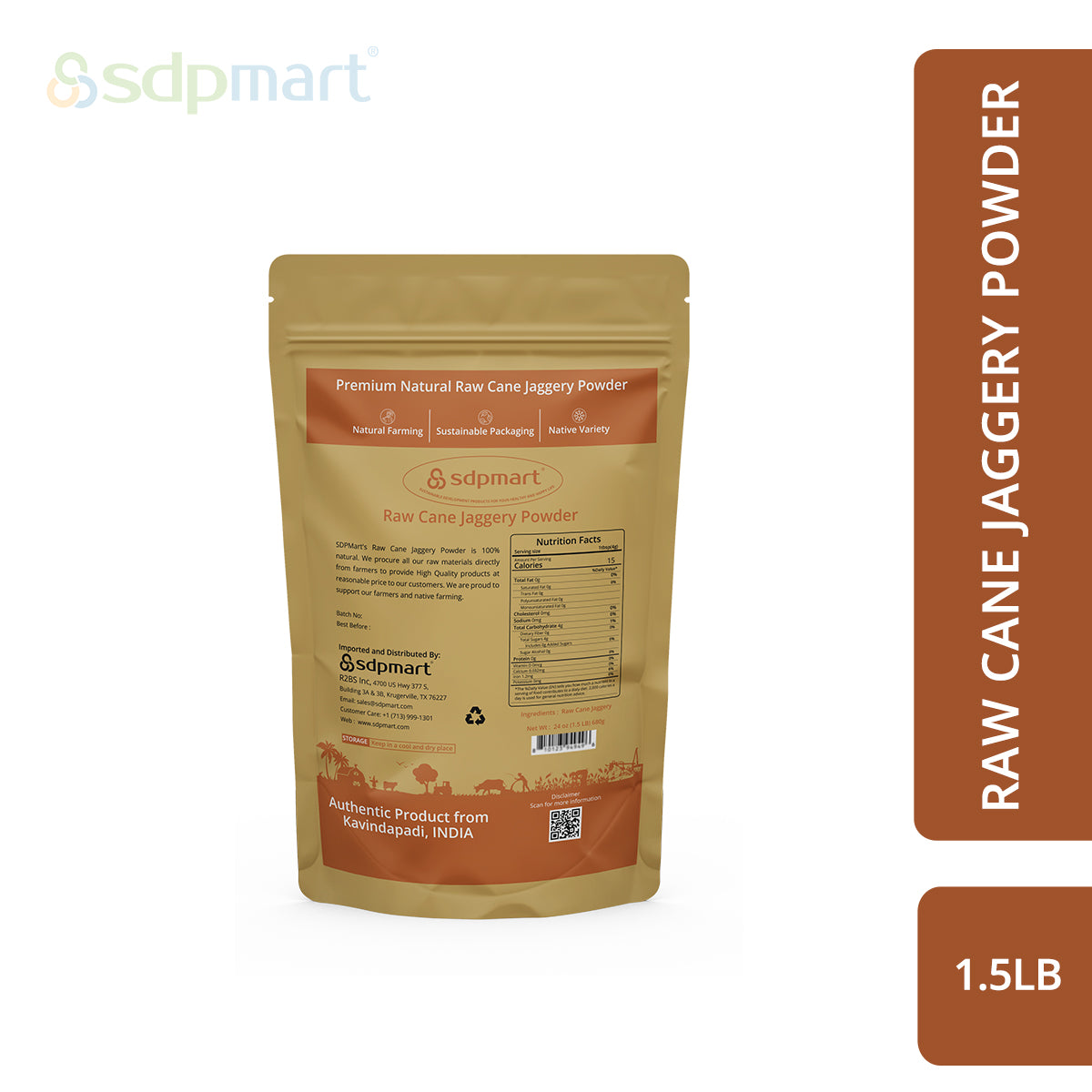 SDPMart Premium Raw Cane Jaggery Powder 1.5LB